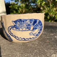 Image 4 of Sleeping Cats Ceramic Bowl- Reduced Price