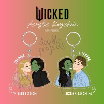 Image of Wicked For Good Movie [gelphie & fiyeraba] Fanart Merch Acrylic Keychain