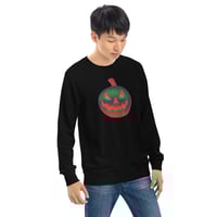 Image 8 of Sweatshirt (Adult M/F) - Jack O Lantern Retro Orange Glow