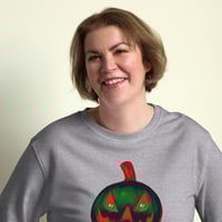Image 13 of Sweatshirt (Adult M/F) - Jack O Lantern Retro Orange Glow