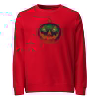 Image 6 of Sweatshirt (Adult M/F) - Jack O Lantern Retro Orange Glow