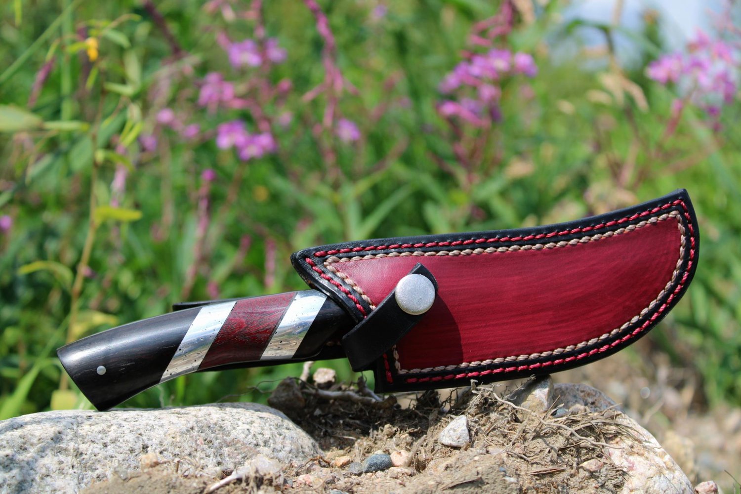 Image of EDC Knife With Beautiful Handle and Sheath!!!