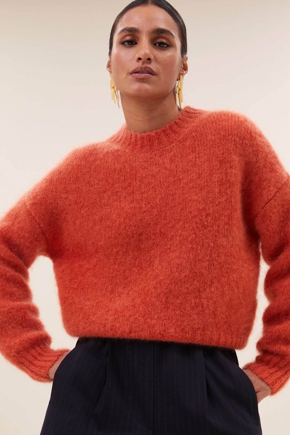 Image of 1-Jersey sonny pullover | chili red