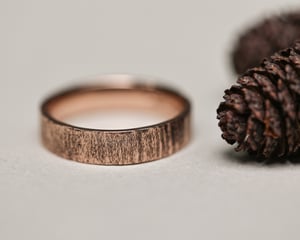 Image of 9ct Rose gold 5mm flat court horn textured ring