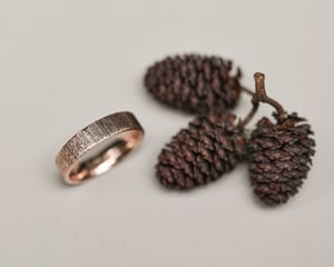 Image of 9ct Rose gold 5mm flat court horn textured ring