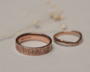 Image of 9ct Rose gold 5mm flat court horn textured ring
