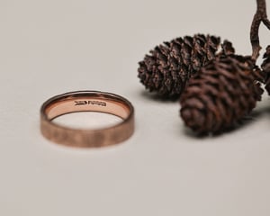Image of 9ct Rose gold 5mm flat court horn textured ring