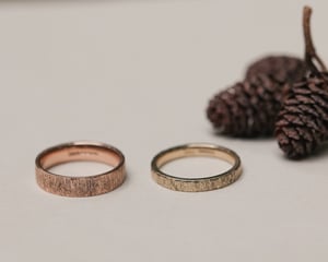 Image of 9ct Rose gold 5mm flat court horn textured ring