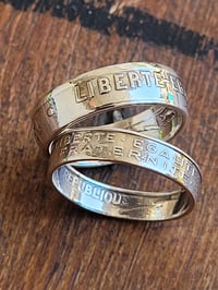 Image 1 of Commande sur mesure : bague 20 centimes et 2 franc philadelphie taille 66  