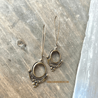 Image 4 of Bronze Tribal Dot Earrings, Ethnic Boho Statement Earrings, Antiqued Bronze Jewelry