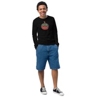 Image 5 of Youth Long Sleeve Tee - Jack O Lantern Retro Orange Glow