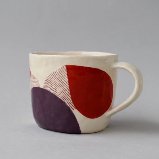 Image of Red and Purple Abstract Mug