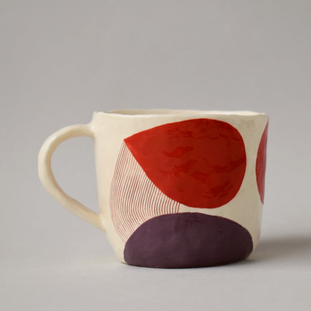 Image of Red and Purple Abstract Mug