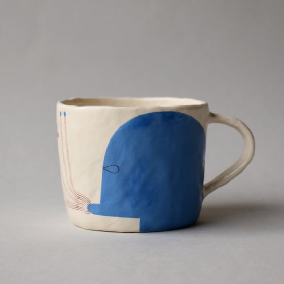 Image of Blue Abstract Face Mug