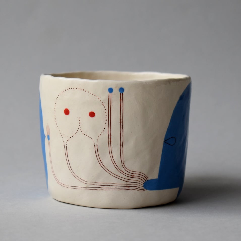 Image of Blue Abstract Face Mug