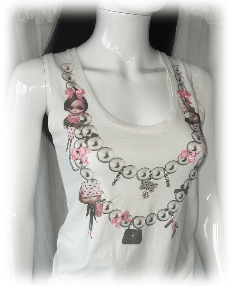 Blythe necklace trompe l'oeil tank top Image 5