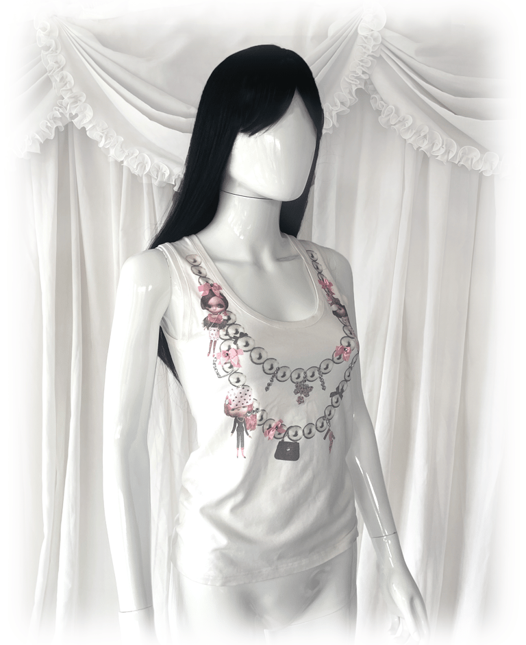 Blythe necklace trompe l'oeil tank top Image 2
