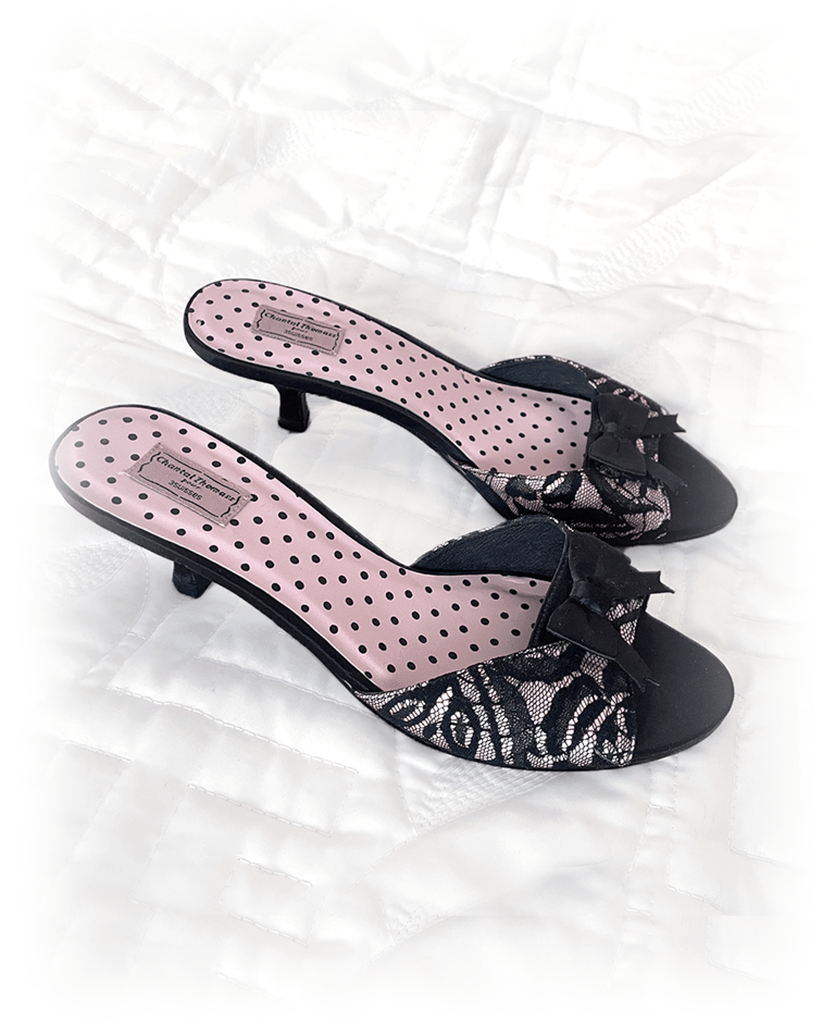 Chantal Thomass kitten heels mules