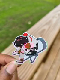 Image 1 of Red Paladin Sad Sticker