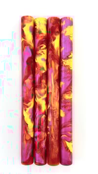 Image 2 of Cherries on Banana's Pen Blank. Pressure cast with Alumilite, quality pigments & dyes. Maker Ready!