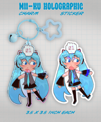 PREORDER: Mii-ku Holographic Charm & Sticker