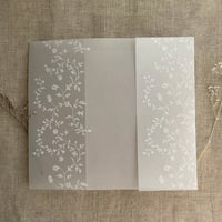 Image 3 of Dainty floral printed white translucent vellum wrap for 5x7 inches card PACK of 10