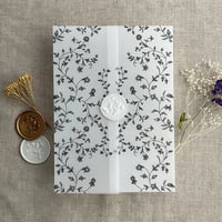 Image 4 of Dainty floral printed white translucent vellum wrap for 5x7 inches card PACK of 10