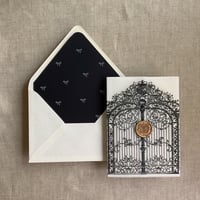 Image 1 of Castle gate vellum wrap for A7 card + envelope liner A7 euro flap envelope PACK of 10