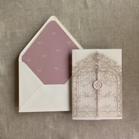 Image 2 of Castle gate vellum wrap for A7 card + envelope liner A7 euro flap envelope PACK of 10