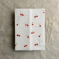 Image 7 of Sweet cherries vellum wrap for A7 card + envelope liner A7 euro flap envelope PACK of 10