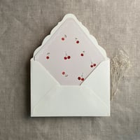 Image 2 of Sweet cherries vellum wrap for A7 card + envelope liner A7 euro flap envelope PACK of 10