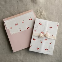 Image 8 of Sweet cherries vellum wrap for A7 card + envelope liner A7 euro flap envelope PACK of 10