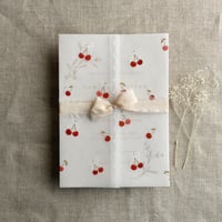 Image 5 of Sweet cherries vellum wrap for A7 card + envelope liner A7 euro flap envelope PACK of 10