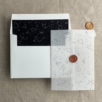 Image 8 of White ink print Stella Celestial printed liner A7 envelope liner PACK of 10