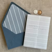 Image 4 of Stripes white ink printed vellum liner A7 envelope PACK of 10