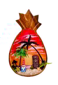 Image 1 of Wooden Sunset Pineapple Terrarium