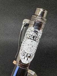Image 1 of Police Click Pen in Satin Gun Metal