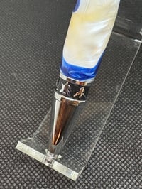 Image 3 of Hockey Pen in Tampa Bay Colors in Chrome or Gun Metal