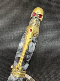 Image 2 of Skull Antique Brass Pen