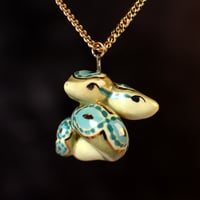 Image 2 of Green Two Headed Snake Necklace