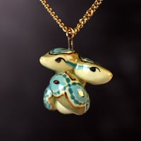 Image 1 of Green Two Headed Snake Necklace