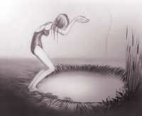 Image 2 of "Diver", small print on watercolor paper