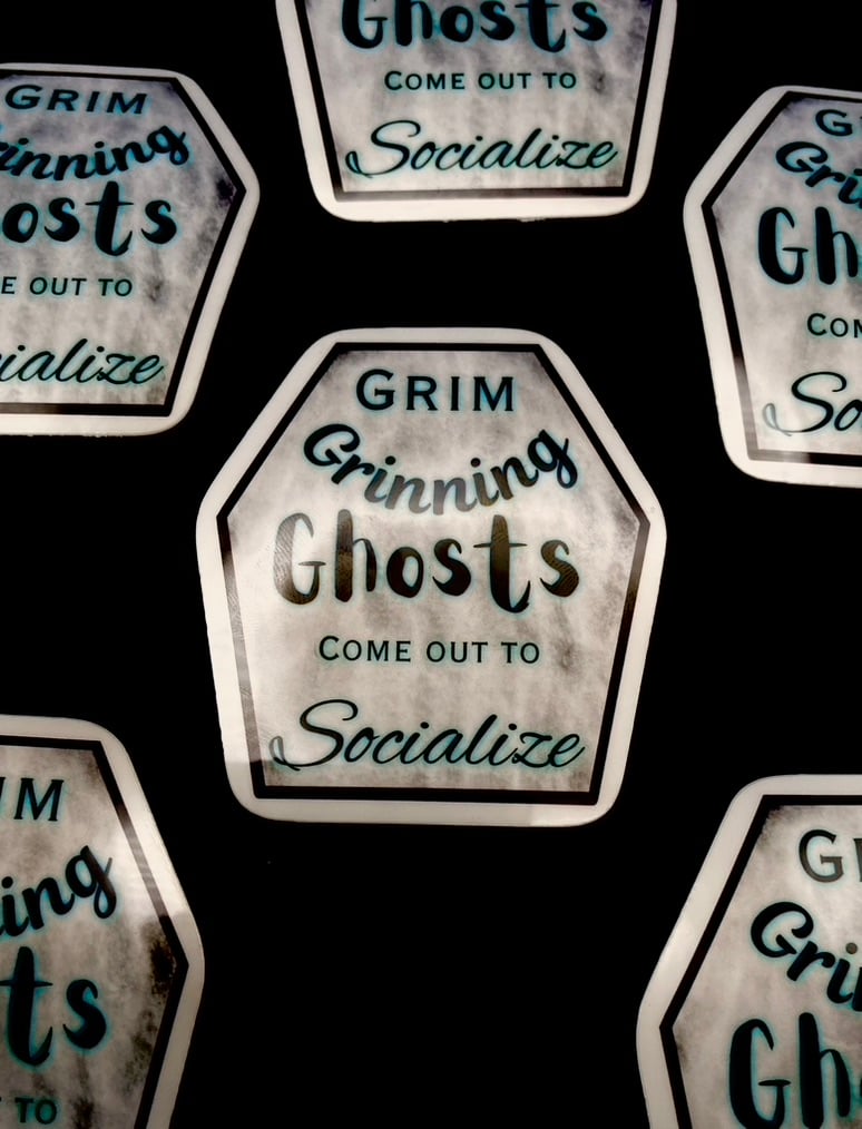 Image of Grim Grinning Ghosts Sticker