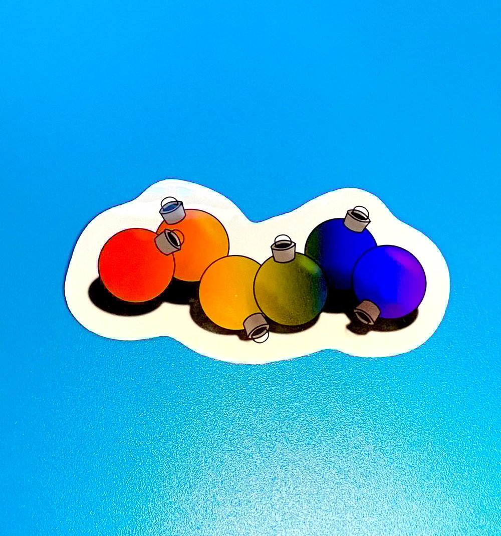 Image of Rainbow Ornaments Sticker, Pride, LGBTQIA+