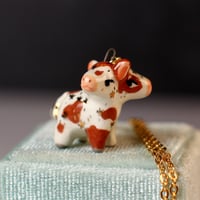 Brown Two-Headed Cow Necklace