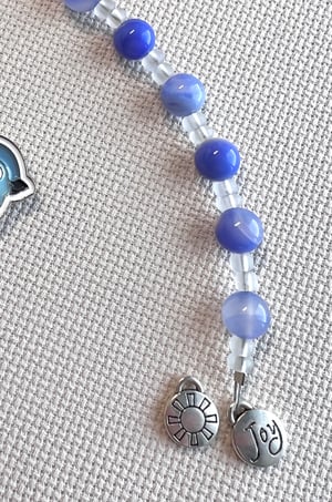 Image of Light Blue Agate Natural Stone/Joy Scissor Fob