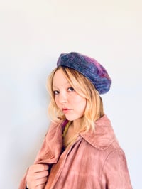 Image 2 of Faux Mohair Linen Lined Beret 
