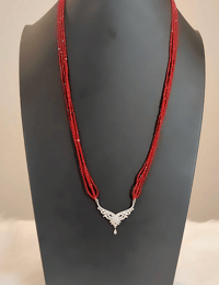 Image 2 of Silver Plated American Diamond Hydropotey Long Mangalsutra 