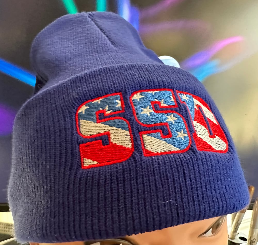 Blue SSD Democracy logo Knit Hat with Cuff