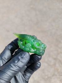 Image 4 of UvSmall size Emerald Green Solid DragonHead Pendant